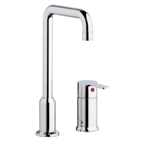 Elkay Concealed Deck Mount Faucet With High Arc Tube Spout And Remote Lever Handle Chrome LKE413945RSC